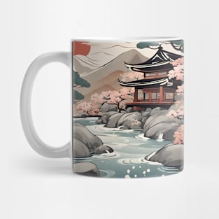 calm evening in japan art Mug